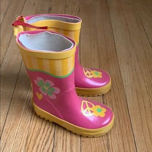 NWOT Stephen Joseph Girls Rainboots, sz 7 toddler